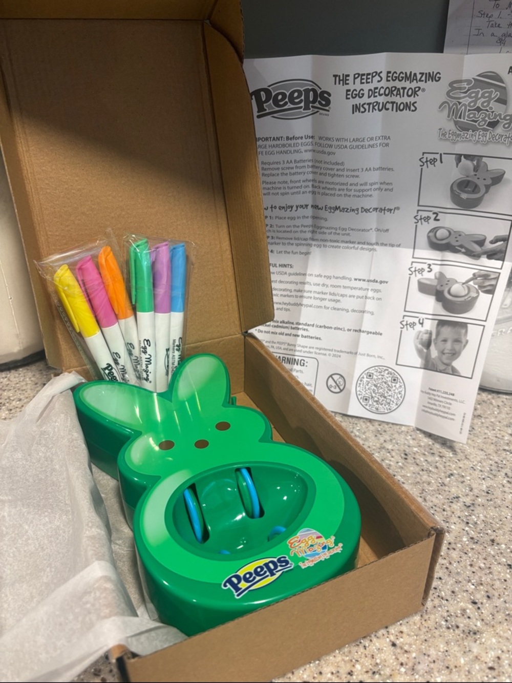 Peeps Green Bunny Egg Decorator Kit for Kids